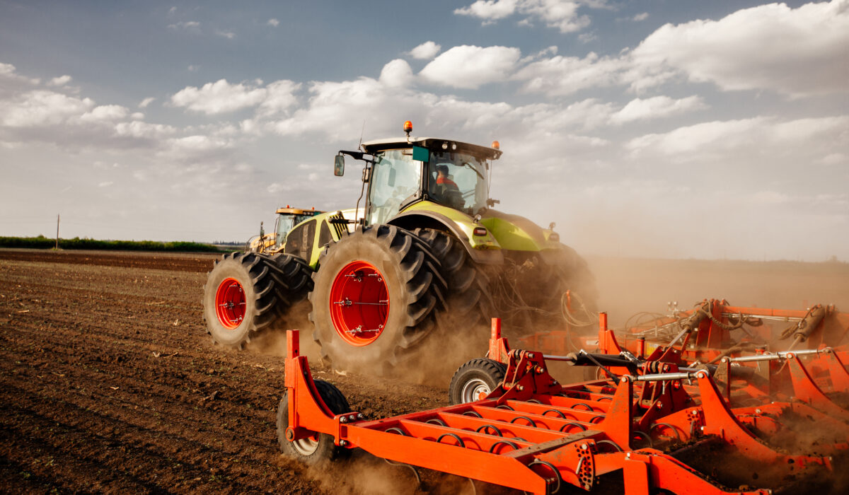 Preparing farmland with seed for next year.