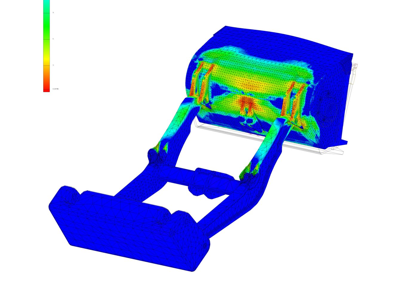 FEM analysis, finite element method analysis, of mechanical assembly, stress test